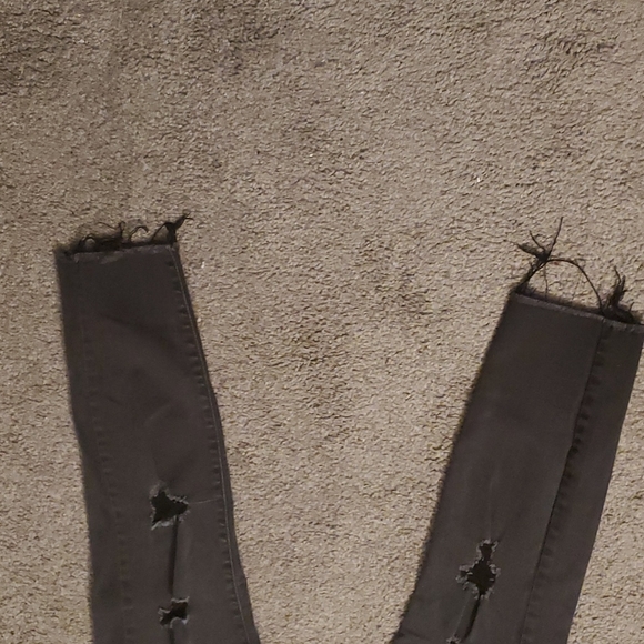 Women's  Distressed Mid Rise Rockstar Skinny Jeans - Picture 5 of 8